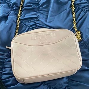 Tory Burch light pink camera bag